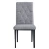 Linen Tufted Dining Room Chairs Set of 4, Accent Diner Chairs Upholstered Fabric Side Stylish Kitchen Chairs with Metal Legs and Padded Seat - Gray