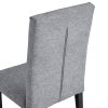 Linen Tufted Dining Room Chairs Set of 4, Accent Diner Chairs Upholstered Fabric Side Stylish Kitchen Chairs with Metal Legs and Padded Seat - Gray