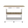 Wenden 2 Piece Kitchen Set, Kitchen Island + Kitchen Pantry, White / Light Oak