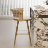 Gold Bar chairs Set of 2, Counter Height Bar Stools with Low Back, for Kitchen Island, Bar Pub (Beige gold foot )