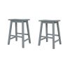 TOPMAX Farmhouse Rustic 2-piece Counter Height Wood Kitchen Dining Stools for Small Places, Gray