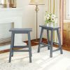 TOPMAX Farmhouse Rustic 2-piece Counter Height Wood Kitchen Dining Stools for Small Places, Gray