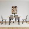 Dining Chairs Set of 4,Modern Kitchen Dining Room Chairs,Upholstered Dining Accent Chairs in linen Cushion Seat and Sturdy Black Metal Legs(Grey)