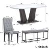 Linen Tufted Dining Room Chairs Set of 4, Accent Diner Chairs Upholstered Fabric Side Stylish Kitchen Chairs with Metal Legs and Padded Seat - Gray