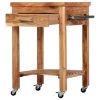 Kitchen Trolley 22.8"x22.8"x35" Solid Wood Acacia