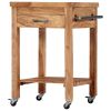 Kitchen Trolley 22.8"x22.8"x35" Solid Wood Acacia