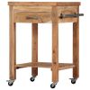 Kitchen Trolley 22.8"x22.8"x35" Solid Wood Acacia