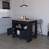 Amelia Black 2-Door Kitchen Island
