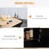 Mobile Kitchen Island with Drop Leaf, Storage Trolley Cart on Wheels, Towel/Spice Rack, 3 Drawers, 2-Door Cabinet, Black