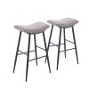 Counter Height Bar Stool Set of 2 for Dining Room Kitchen Counter Island, Linen fabric Upholstered Breakfast Stools With Footrest,Coffee