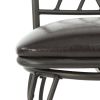 Industrial Counter Height Bar Stools Set of 2, Swivel Barstools with Metal Back for Kitchen Island, 24 Inch Height Round Seat