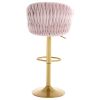 Bar Stools Set of 2,Counter Height Bar Stools,Velvet Swivel Bar Stool for Kitchen Island,Bar Pub PINK