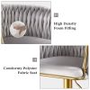 Bar Stools Set of 2,Gold Velvet Bar Stools,Counter Height Bar Stools with Low Back,Swivel Bar Stools for Kitchen Island, Bar Pub Dark Grey