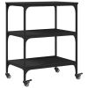Kitchen Trolley Black 23.6"x16.1"x29.9" Engineered Wood