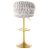 Bar Stools Set of 2,Counter Height Bar Stools,Velvet Swivel Bar Stool for Kitchen Island,Bar Pub LIGHTGREY