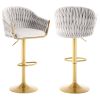 Bar Stools Set of 2,Counter Height Bar Stools,Velvet Swivel Bar Stool for Kitchen Island,Bar Pub LIGHTGREY