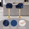 Bar Stools Set of 2,Counter Height Bar Stools,Velvet Swivel Bar Stool for Kitchen Island,Bar Pub BLUE