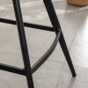Porth Fabric Kitchen 28.25" Counter Height Stools, Set of 2, Gray