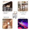 Set of 2 Bar Stools with Back Paper Rope Woven Counter Height Dining Chairs for Kitchen, Home (Paper Rope with Back)