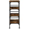 Kitchen Trolley Smoked Oak 17.7"x13.8"x35.2" Engineered Wood