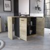 Kitchen Island Ohio, Kitchen, Black / Light Oak