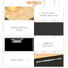 41" Modern Rolling Kitchen Island on Wheels, Utility Cart Storage Trolley with Rubberwood Top & Drawers, Black