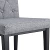Linen Tufted Dining Room Chairs Set of 4, Accent Diner Chairs Upholstered Fabric Side Stylish Kitchen Chairs with Metal Legs and Padded Seat - Gray