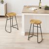 29.52" Stylish and Minimalist Bar Stools Set of 2, Counter Height Bar Stools, for Kitchen Island, Coffee Shop, Bar, Home Balcony, Wood Color