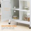 Kitchen Island Cart, Rolling Kitchen Island with Storage, Solid Wood Top, Drawer, for Dining Room, White