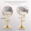 Bar Stools Set of 2,Counter Height Bar Stools,Velvet Swivel Bar Stool for Kitchen Island,Bar Pub LIGHTGREY