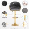 Bar Stools Set of 2,Counter Height Bar Stools,Velvet Swivel Bar Stool for Kitchen Island,Bar Pub DRAKGREE