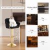 Bar Stools Set of 2,Counter Height Bar Stools,Velvet Swivel Bar Stool for Kitchen Island,Bar Pub Black