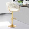 Bar Stools Set of 2,Counter Height Bar Stools,Velvet Swivel Bar Stool for Kitchen Island,Bar Pub Beige