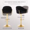 Bar Stools Set of 2,Counter Height Bar Stools,Velvet Swivel Bar Stool for Kitchen Island,Bar Pub Black