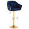Bar Stools Set of 2,Counter Height Bar Stools,Velvet Swivel Bar Stool for Kitchen Island,Bar Pub BLUE