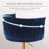 Bar Stools Set of 2,Gold Velvet Bar Stools,Counter Height Bar Stools with Low Back,Swivel Bar Stools for Kitchen Island, Bar Pub Blue