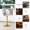 Bar Stools Set of 2,Gold Velvet Bar Stools,Counter Height Bar Stools with Low Back,Swivel Bar Stools for Kitchen Island, Bar Pub Dark Grey