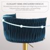 Bar Stools Set of 2,Gold Velvet Bar Stools,Counter Height Bar Stools with Low Back,Swivel Bar Stools for Kitchen Island, Bar Pub Navy Blue