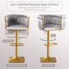 Bar Stools Set of 2,Gold Velvet Bar Stools,Counter Height Bar Stools with Low Back,Swivel Bar Stools for Kitchen Island, Bar Pub Dark Grey