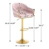 Bar Stools Set of 2,Counter Height Bar Stools,Velvet Swivel Bar Stool for Kitchen Island,Bar Pub PINK
