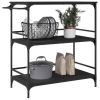 Kitchen Trolley Black 39.6"x19.7"x41.3" Engineered Wood