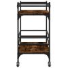 Kitchen Trolley Smoked Oak 32.3"x15.7"x30.9" Engineered Wood