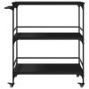 Kitchen Trolley Black 39.6"x19.7"x41.3" Engineered Wood