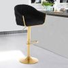 Bar Stools Set of 2,Counter Height Bar Stools,Velvet Swivel Bar Stool for Kitchen Island,Bar Pub Black