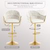 Bar Stools Set of 2,Counter Height Bar Stools,Velvet Swivel Bar Stool for Kitchen Island,Bar Pub Beige