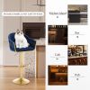Bar Stools Set of 2,Counter Height Bar Stools,Velvet Swivel Bar Stool for Kitchen Island,Bar Pub BLUE