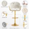 Bar Stools Set of 2,Counter Height Bar Stools,Velvet Swivel Bar Stool for Kitchen Island,Bar Pub Beige