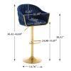 Bar Stools Set of 2,Counter Height Bar Stools,Velvet Swivel Bar Stool for Kitchen Island,Bar Pub BLUE