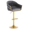 Bar Stools Set of 2,Counter Height Bar Stools,Velvet Swivel Bar Stool for Kitchen Island,Bar Pub DRAKGREE