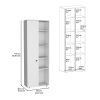 DEPOT E-SHOP Cary 67" H Kitchen Storage Cabinet With One Door, Five Interior Shelves and Five Exterior Shelves,White